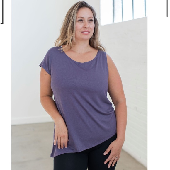 SAVVI MD Purple (Grape) Asymmetrical DARCY Top - Picture 1 of 14